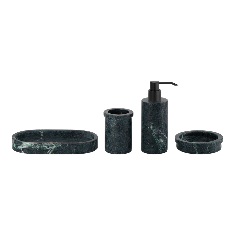 Nature Countertop Marble Bathroom Set Great Flower Green Design with Hand Soap Dispenser