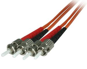 Quality 2.0mm Orange Fibre Patch Cables ST Duplex OM2 Multimode PVC Jacketed wholesale