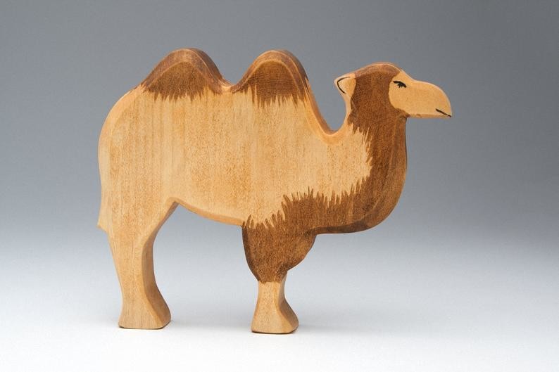 House Aesthetic Wooden Camel Toy smooth Non Toxic For Kids Learning