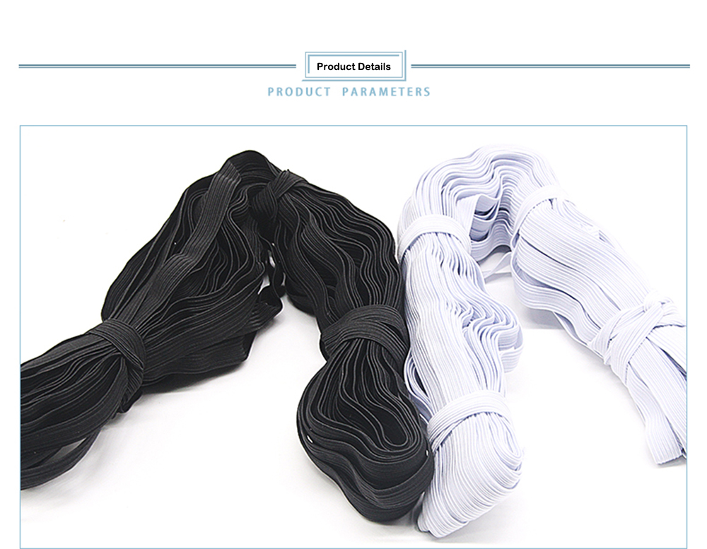 Factory custom 3mm white round woven elastic band ear loop rope for disposable facemask