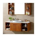 Solid Wood Door YALIG Modular Wood Veneer Single Sink Bathroom Vanity in Modern