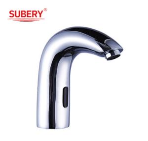 Quality Heavy Solid Brass Hot Cold Automatic Water Mixer Swan Neck Touchless Infrared Sensor Faucet wholesale