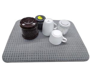 Quality Gray Polyester Microfiber Dish Drying Mat For Dining Table wholesale