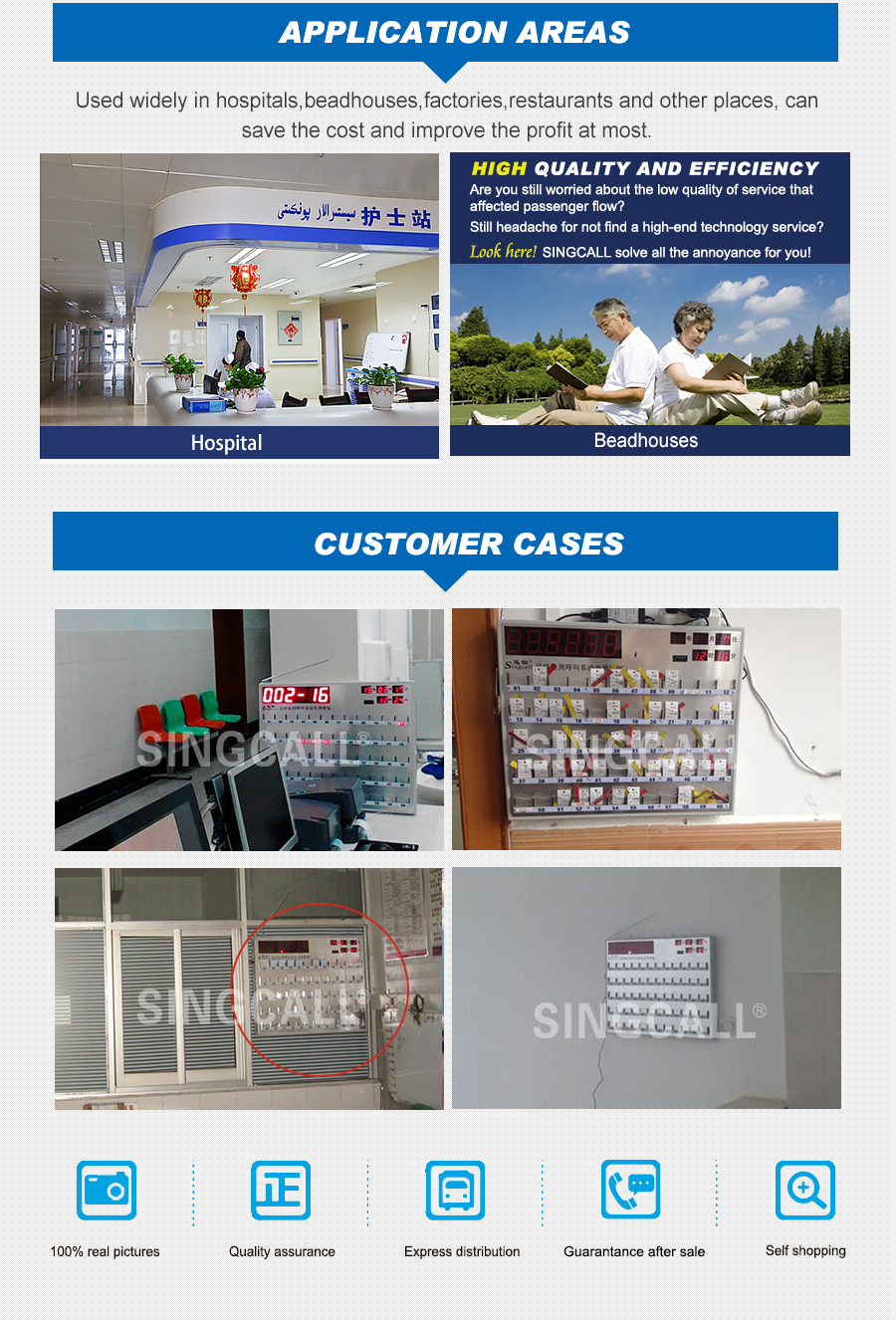 Hospital wireless sos panic calling system for patient and old people
