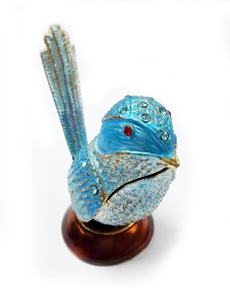 beautiful bird metal pewter jewelry box animal bird trinket boxes