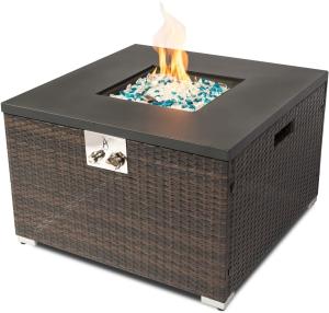 Quality 50000 BTU Classical Square Fire Pit Dining Table Outdoor Warming wholesale