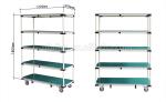 Colorful Lean Pipe Mobile Trolley Cart Hand Pushed For Automobile Parts