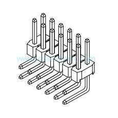 Quality 2.54mm double row right angle pin header connector wholesale