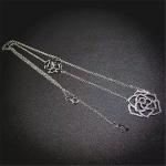 Piaget full diamonds of double hollow rose necklace 18kt gold with white gold or