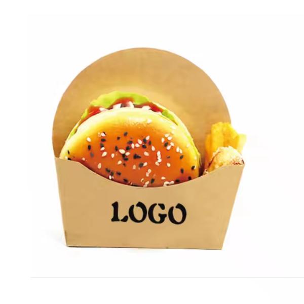 Fast Food French Fries Packaging Burger Paper Box with Custom Printed Logo and