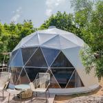 Luxury Camping Event White Color Steel Tube Geodesic Dome Tent For Sale