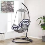 Metal Lazy Balcony Rocking Chair Family Hanging Basket Rattan Chair Swing for