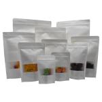 White Frosted Window Zipper 700g Kraft Paper Pouches