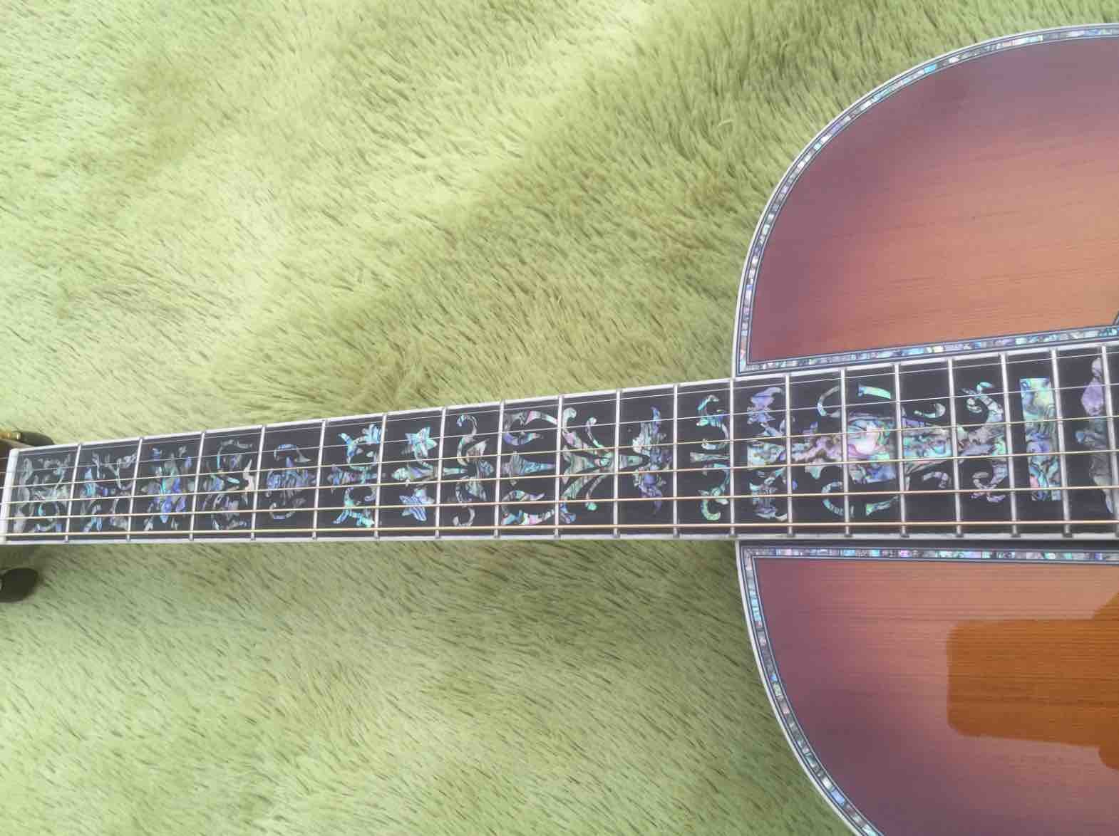 Factory custom 39 inches ooo45c style acoustic Guitar Ebony fingerboard Real abalone solid Guitar