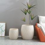 Long Lasting Frost Resistant Fiber Clay Planters Easy Cleaning