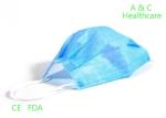 Triple 3 Ply Non Woven Face Mask Ear Loop Bacterial Filtration CE FDA