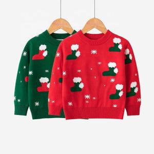 Quality New Design Knit Christmas Kids Pullover Sweater Elk Boys Sweaters wholesale
