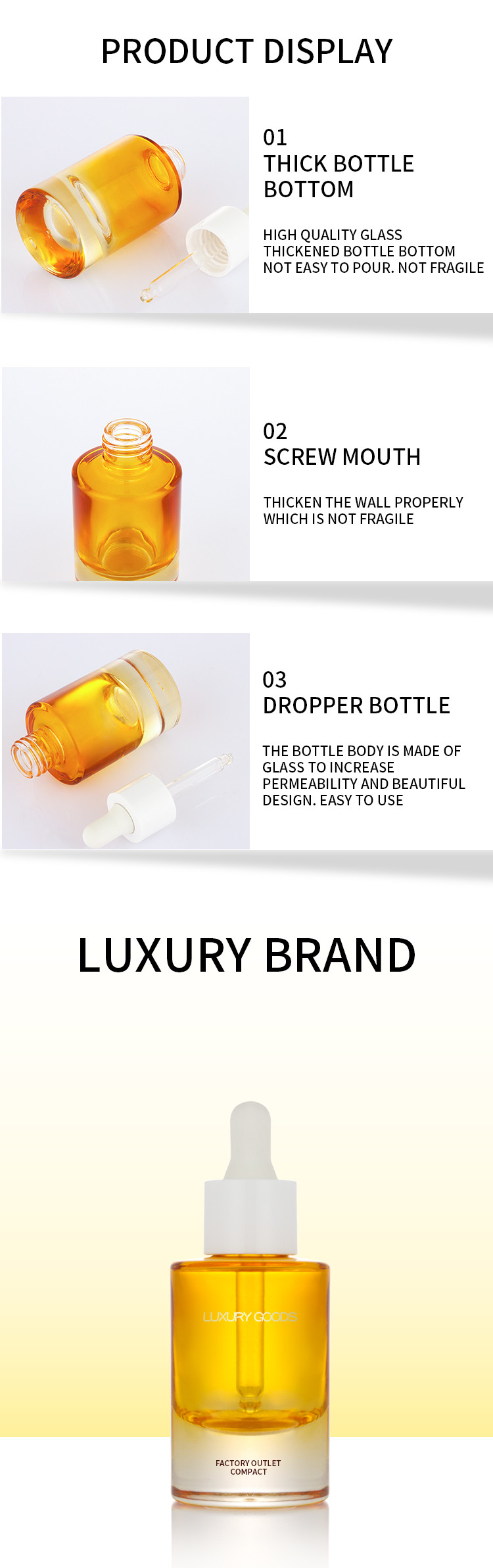 High Quality 30ml Fancy Essential Oil Square Plastic Dropper Bottles For Cosmetic