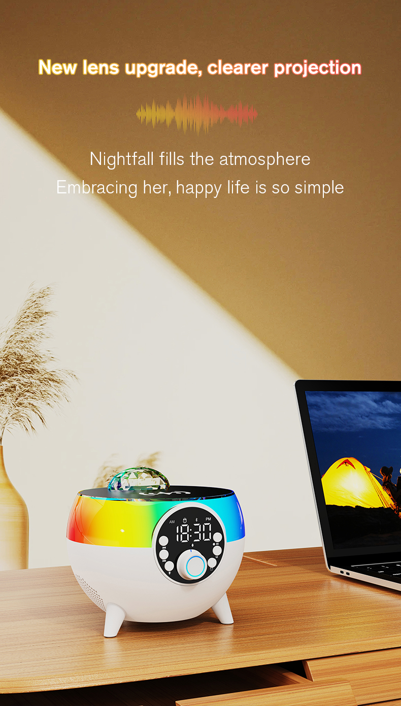 14W Bluetooth Speaker with Colorful LED Light and 2" Tweeter Size Wireless Charging
