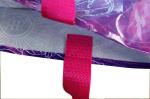 Custom Printed Non Woven Carry Bag Shining Coated Pink Handle For Shopping