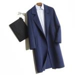 Pure Wool Men's Double-Sided Cashmere Coat Mid-Length Trench Jacket for Casual