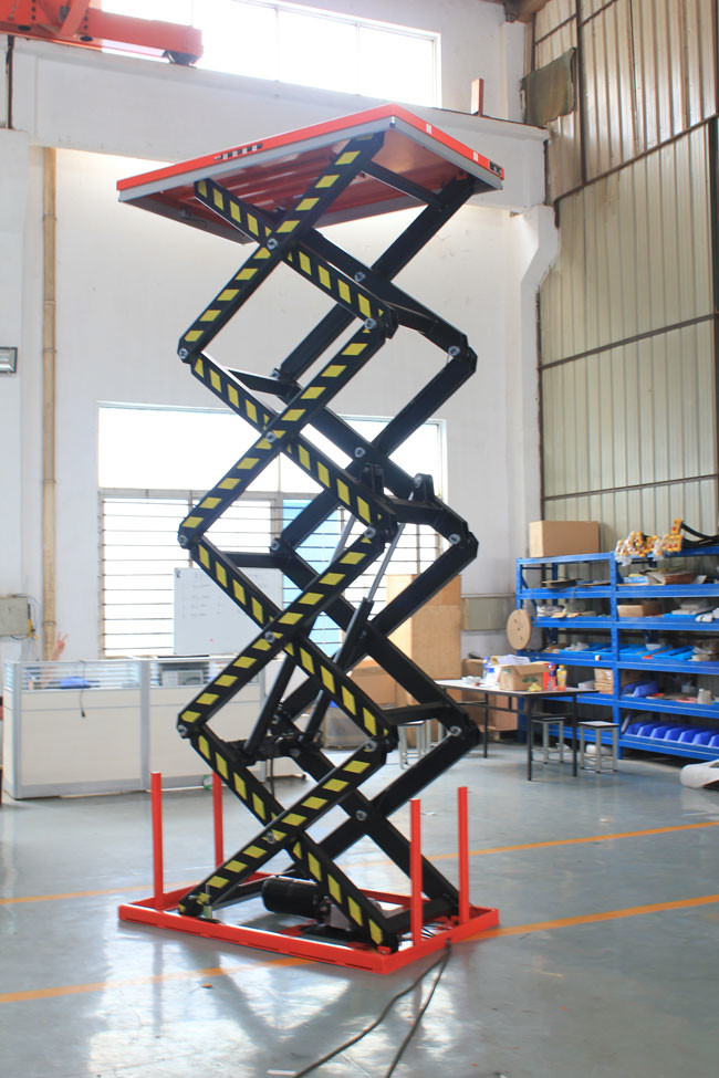 250 Kg 2500 Lb Electric Lift Tables Four Scissors High Height 165"