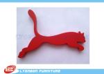 OEM Puma CNC Wood Engraving Logo / Red MDF Brand Label For Wood Display Stand