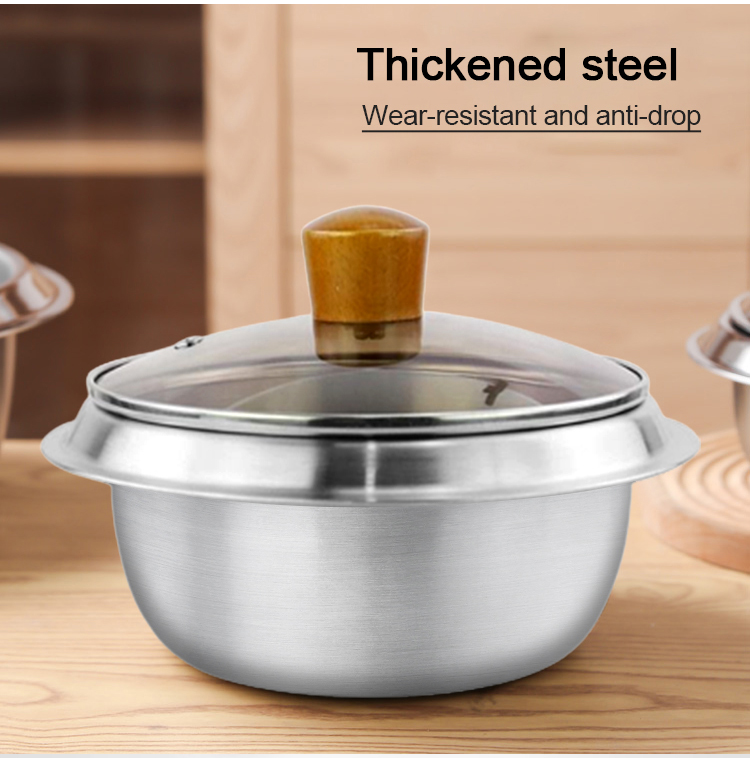 High Quality Food Cooking Pot 304 Stainless Steel 18cm 20cm 22cm Restaurant Stock Pot Set Cooking Pot