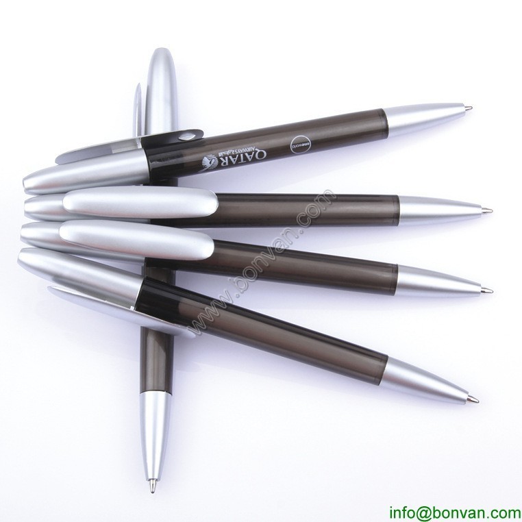 silver body colored grip retractable plastic ball pen,popular promotional gift ball pen