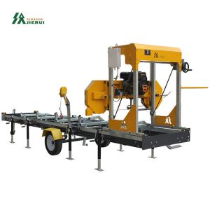 Quality Electric Start Portable Sawmill 18HP Gasoline Band Saw with Trailer Precision Wood Cutting wholesale