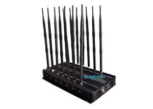 Quality 14 Bands Cell Phone Disruptor Jammer 4 Cooling Fans With 70m Shield wholesale