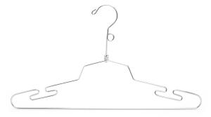 Quality Notched Shoulders Chrome Wire Hangers , Stainless Steel Clothes Hanger wholesale