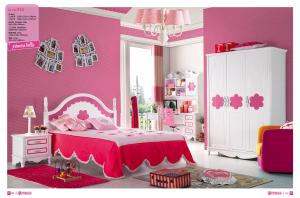 Quality glossy girl's painted bed room furniture set,#910 wholesale