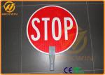 Anti UV Reflective Traffic Warning Signs Telescopic Pole Aluminum Plate Slow
