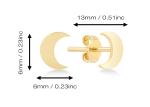 Crescent Shape 9K Gold Earrings 6MM Dimension ODM For Party Gift