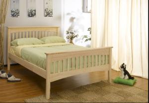 Quality modern double bed pine wood wholesale
