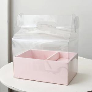 Quality DIY Transparent Flower Cake Boxes PVC Wedding Christmas Birthday Gift Packaging with Handles wholesale