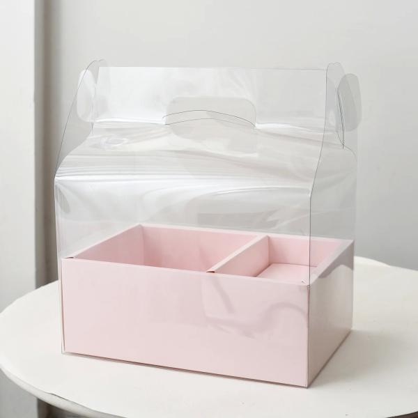 DIY Transparent Flower Cake Boxes PVC Wedding Christmas Birthday Gift Packaging