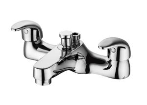Quality Double Handles Bath Shower Mixer Taps Chrome Finish Brass Shower Bathroom Faucets wholesale