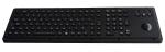 Black Stainless Steel Metal Industrial Keyboard With Trackball Backlight