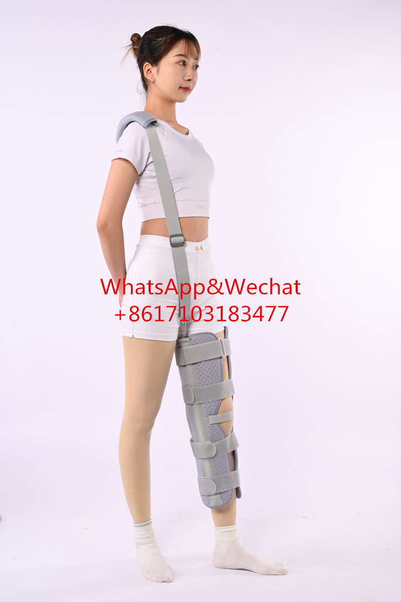 Orthopedic and Rehabilitation Adjustable Tri-Penel Knee Immobilizer with 4 Aluminum Bars