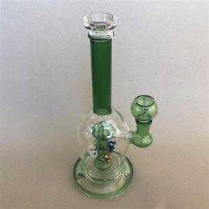 Quality Colorful Percolator Glass Bongs Green Thick Smoking Glass Oil Water Pipe wholesale