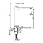 Single Handle Wanhai Cartridge 290mm Wash Basin Faucet