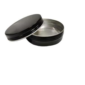 Quality Empty 5g 10g 15g 30g 50g 60g 100g Round Black Aluminum Jar for Facial Cleaning and Skin Care wholesale