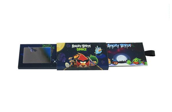 Video In Folder Slide Lcd Business Cards , 2.4 Inch Lcd Video Brochure Card 128M