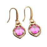 18k Rose Gold Plated Sterling Silver Earrings with 7x9mm Pink Cubic Zirconia