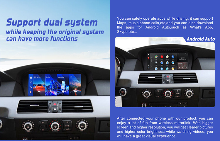 Linux Car radio For BMW E60  E90 support dual system and original joystick