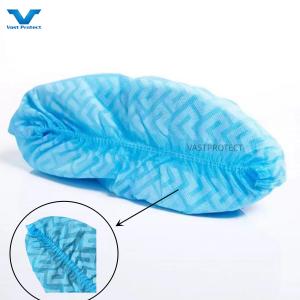 Quality Disposable PP 10-20g Elastic Blue Anti Slip Printed Shoe Cover For High Standar wholesale