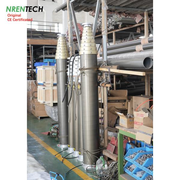 12m Non-Lockable Pneumatic Telescopic Mast For Mobile Telecommunication Antenna