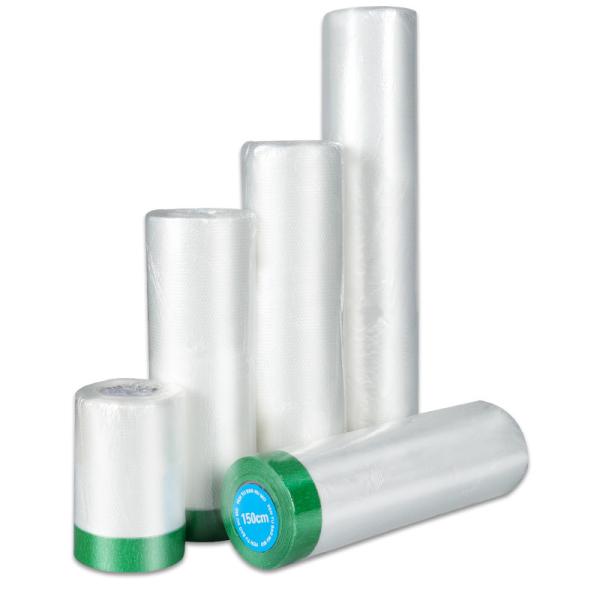 Green Taped Protective Anti Outdoor Paper Pre Taped Masking Film 16m
